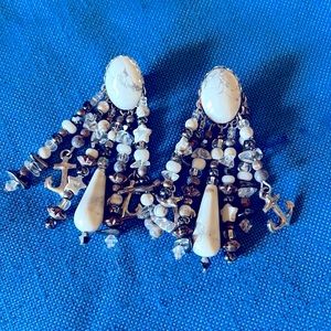Handmade HOWLITE Cabochon Earrings